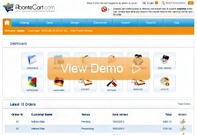 AbanteCart eCommerce Control Panel
