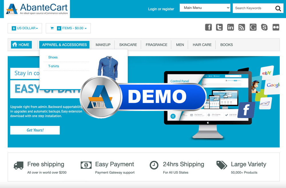 AbanteCart eCommerce Storefront