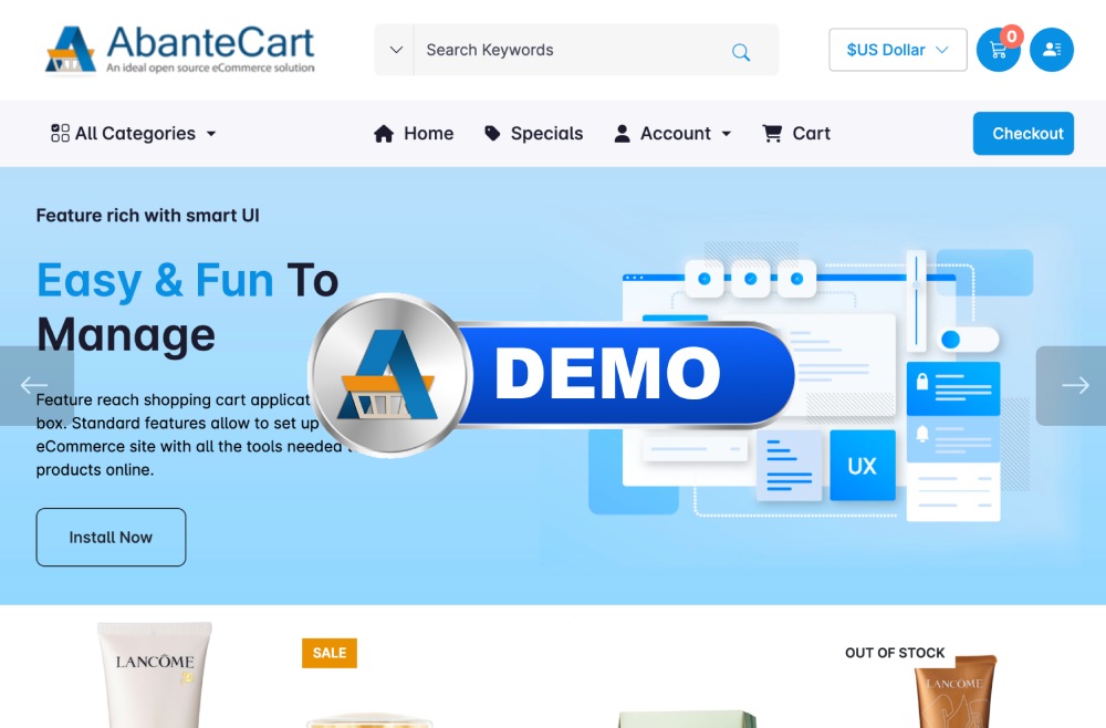 AbanteCart eCommerce Storefront