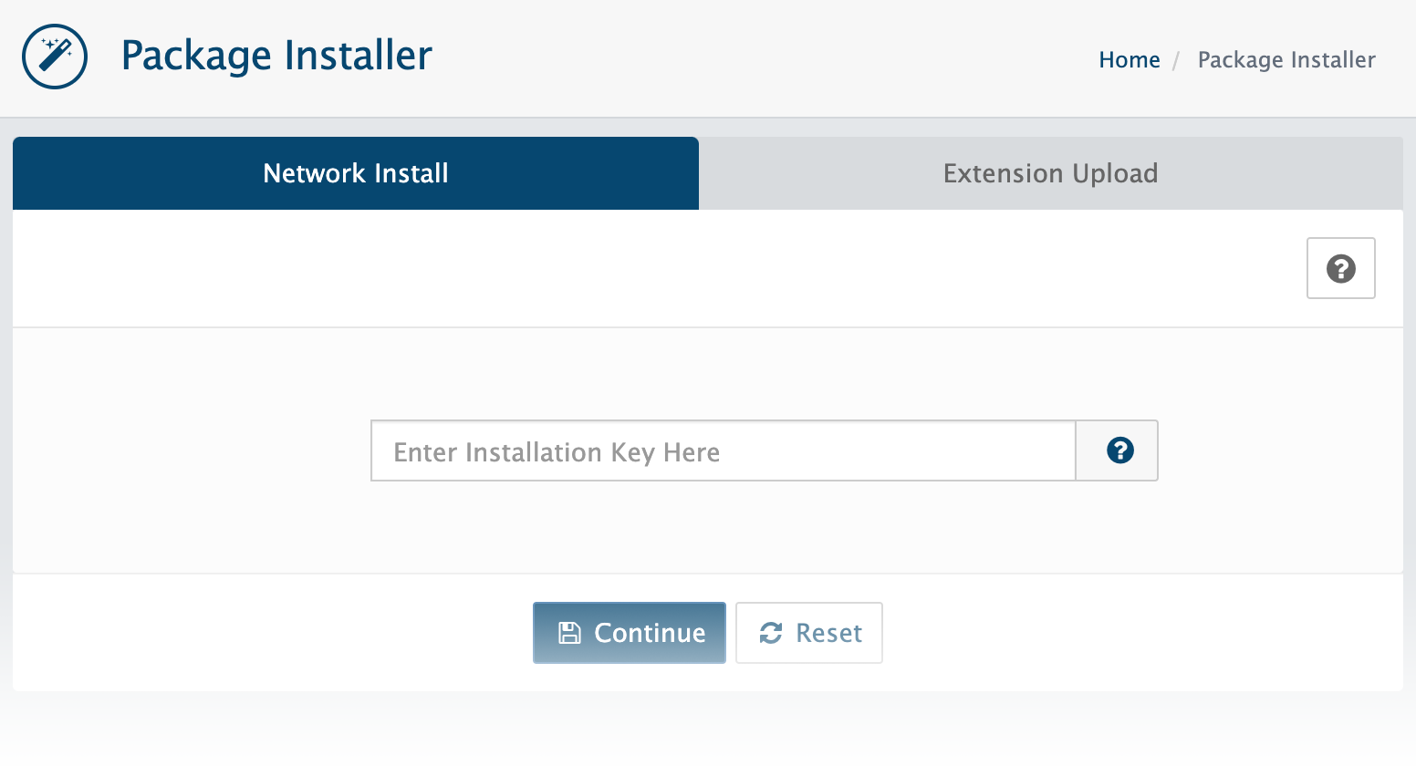 Extension installation