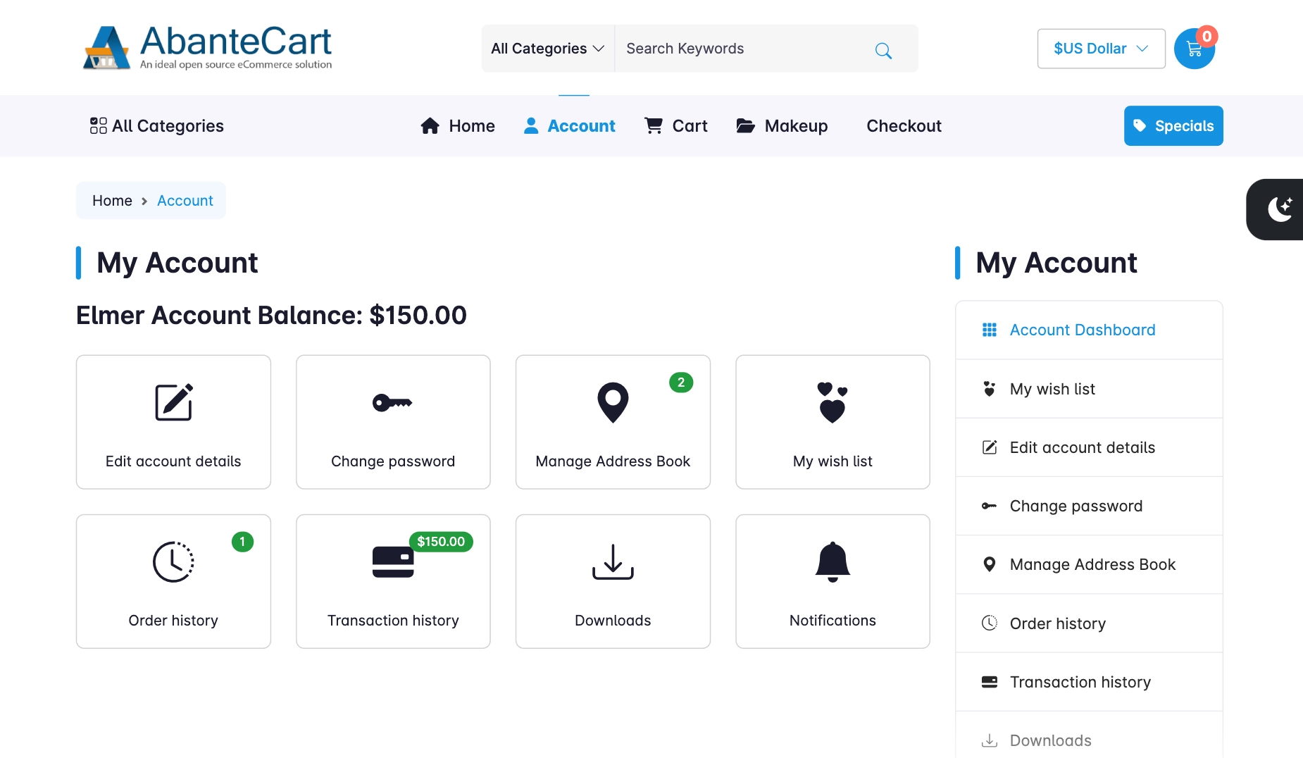 storefront dashboard